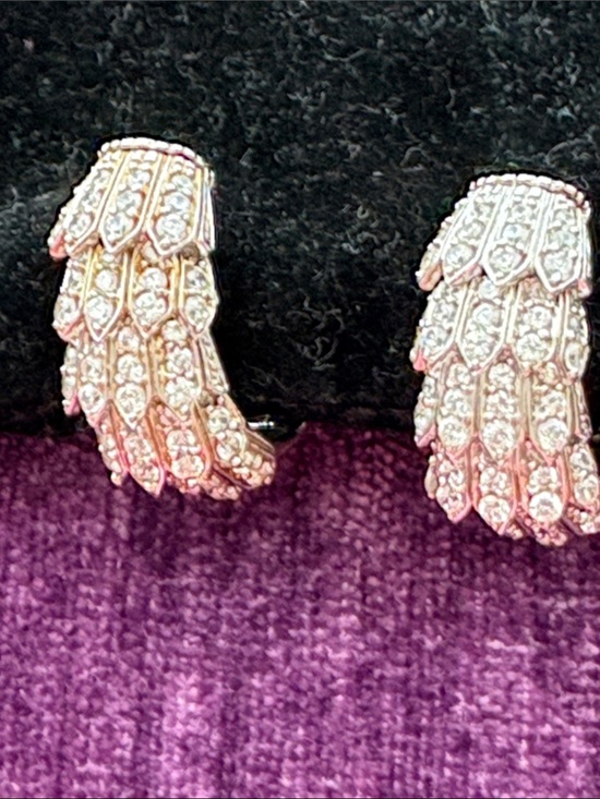 Sonia Bitton Jewelry - Sonia Bitton sterling silver and CZ feather earrings.